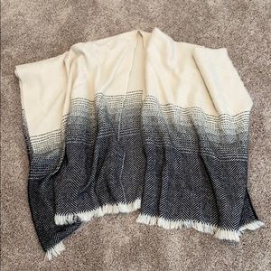 Cream and Black Poncho